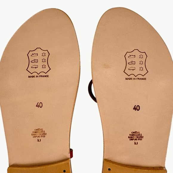 NIB DÔEN & K.Jacques Bikini Sandal | Sz 40 (9) | Rouge Vachetta (Tan) - Picture 12 of 16